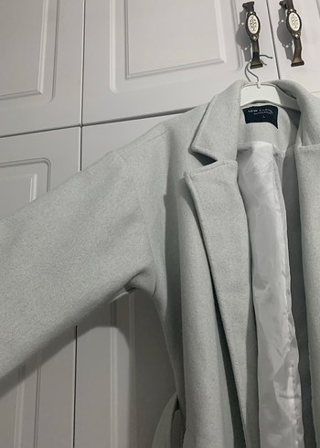 LCW Vision Kadın açık Gri Kaşe Kaban - Görsel 3