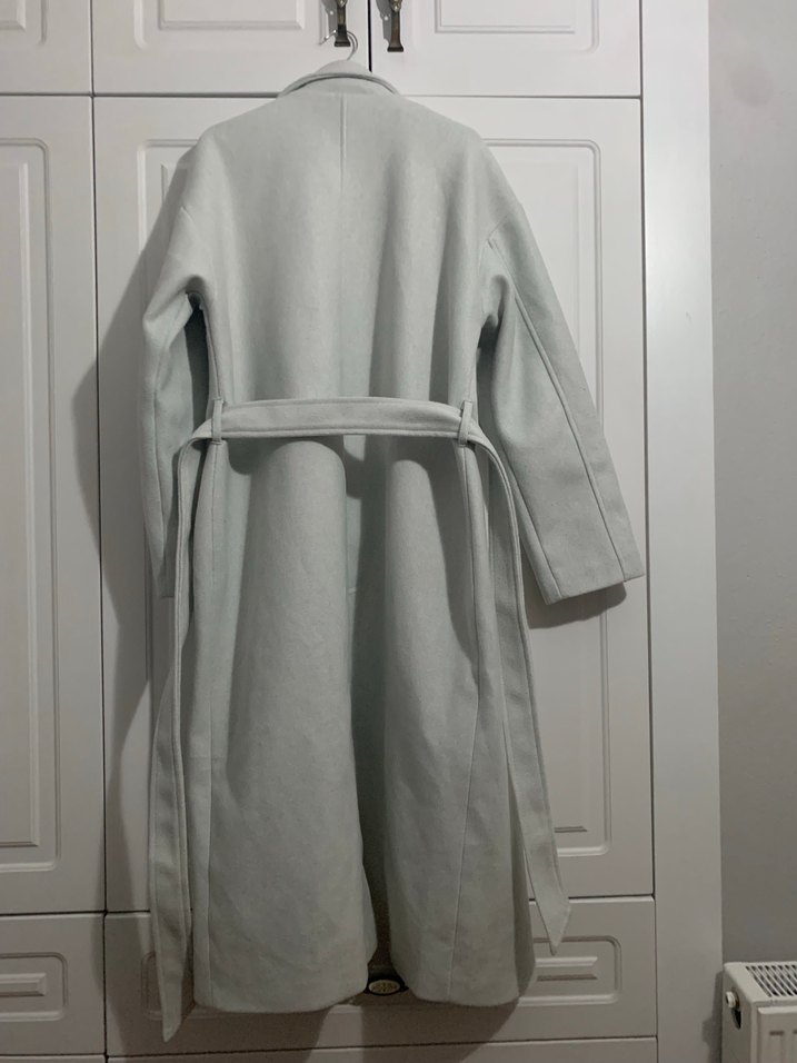 LCW Vision Kadın açık Gri Kaşe Kaban - Görsel 4