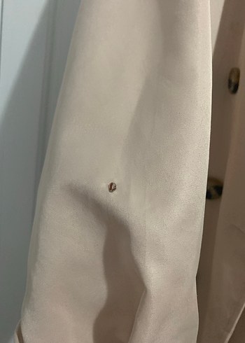 Bej Uzun Keten Kadın Trençkot - Görsel 5