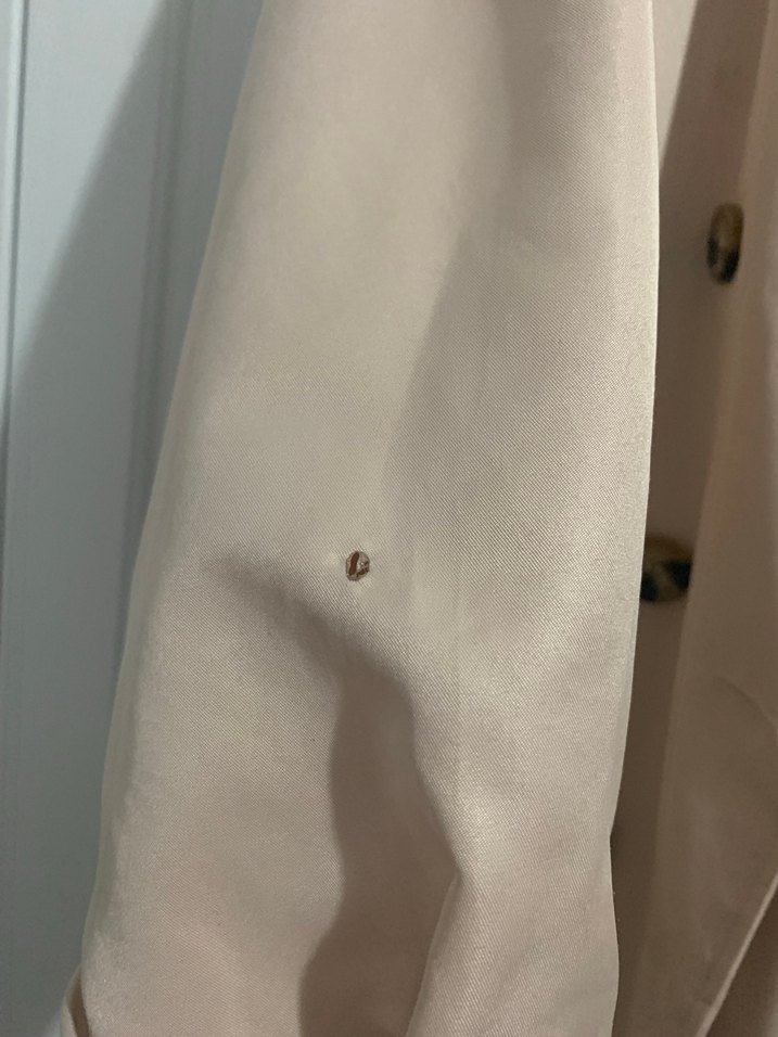 Bej Uzun Keten Kadın Trençkot - Görsel 5