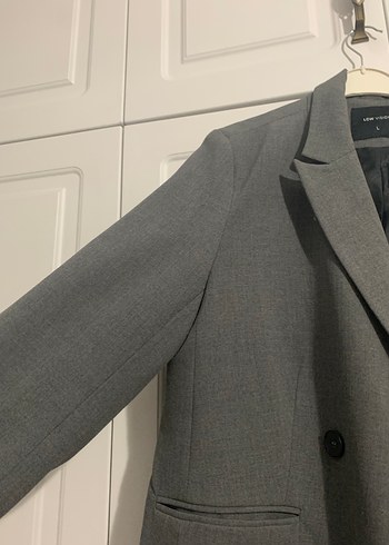 Gri Kadın Ofis Blazer Ceket - Görsel 2