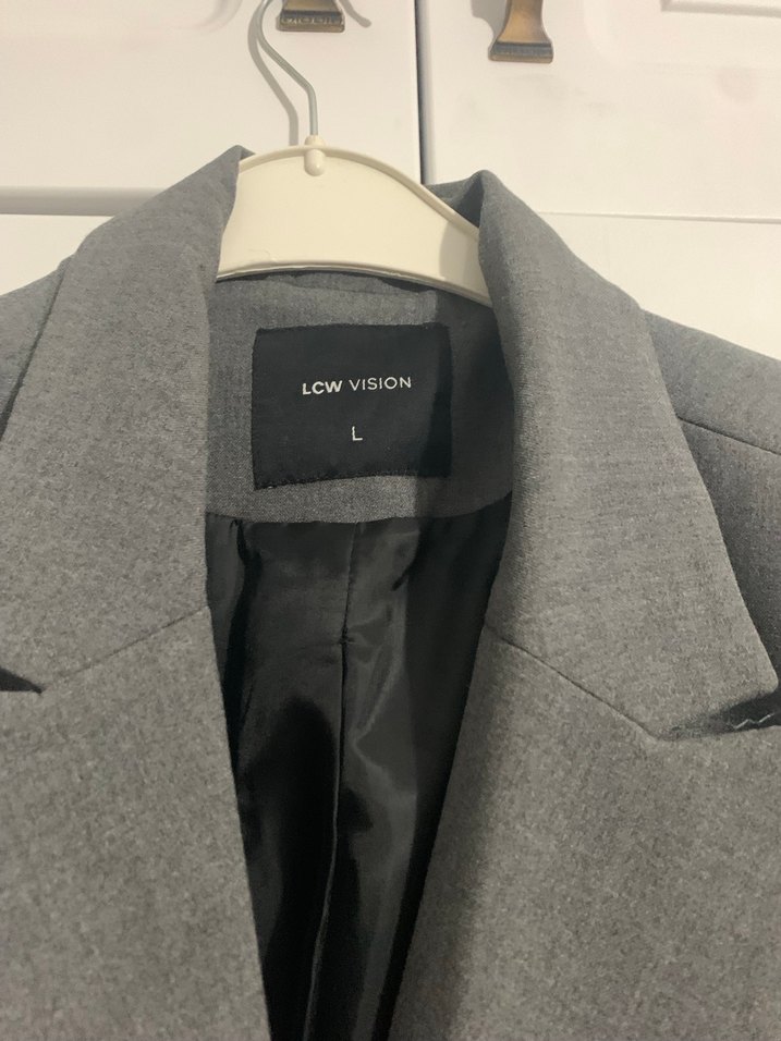 Gri Kadın Ofis Blazer Ceket - Görsel 3