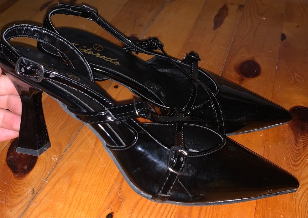 Klasik Siyah Rugan Topuklu Kadın Ayakkabı - Görsel 2