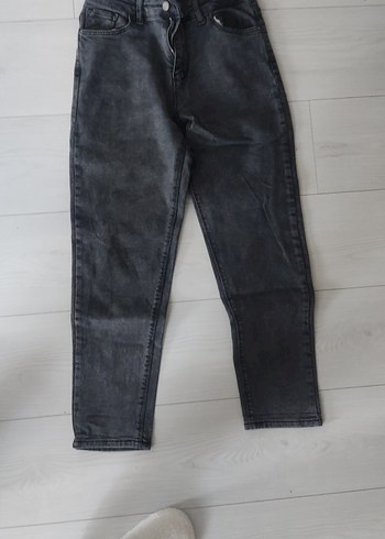 Gri Salaş Midi Denim Kadın Pantolon