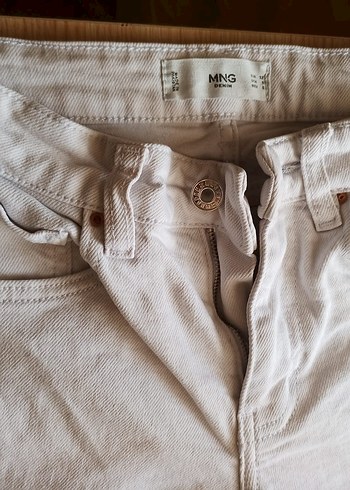 Beyaz Keten Kadın Pantolon - Görsel 2