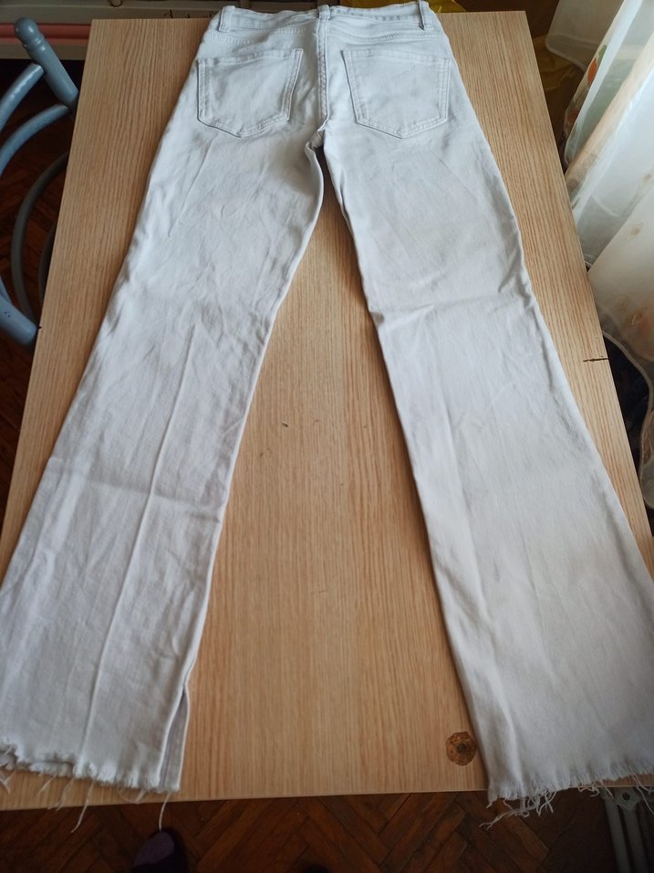 Beyaz Keten Kadın Pantolon - Görsel 3