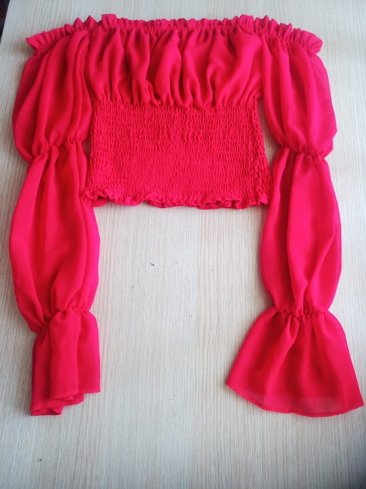 Kırmızı Fırfırlı Mini Bluz - Görsel 3