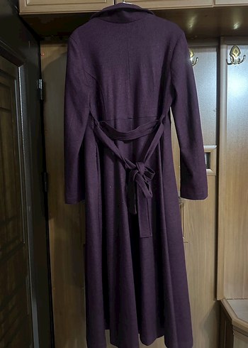 xl Beden bordo Renk Bordo Uzun Kadın Kaban Düğmeli