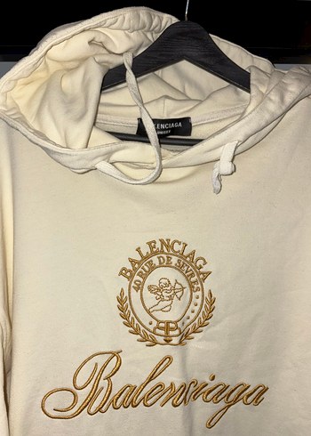 Balenciaga Beyaz bej Kapüşonlu Sweatshirt - Görsel 2