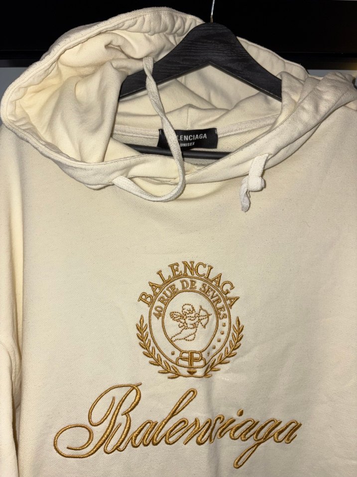Balenciaga Beyaz bej Kapüşonlu Sweatshirt - Görsel 2