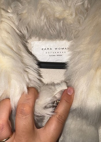 Zara Zara Bej Kürk Midi Kadın Ceket
