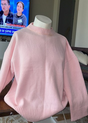Madmex L large Pembe Oversize Triko Kadın Kazak