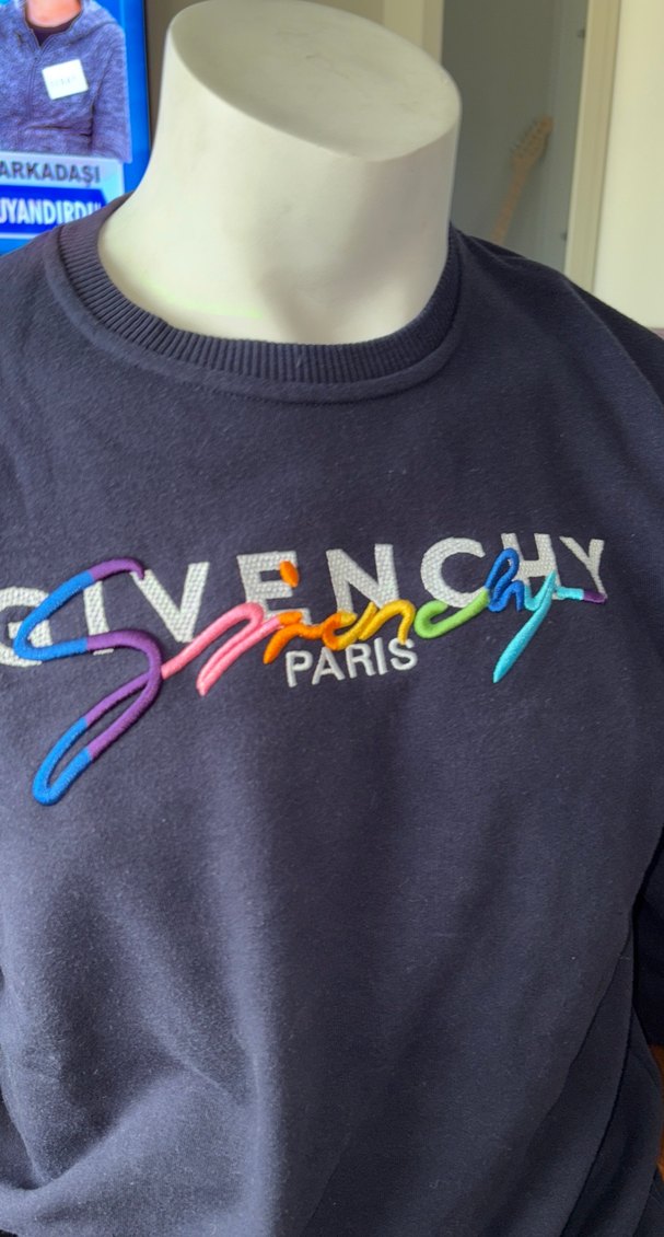 Givenchy lacivert gökkuşağı Renkli Baskılı Uzun Kollu Sweatshirt - Görsel 2
