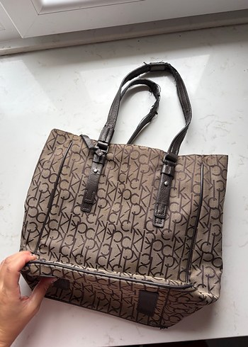 Calvin Klein Calvin Klein Ck Kahverengi Baskılı Kadın Laptop Çanta