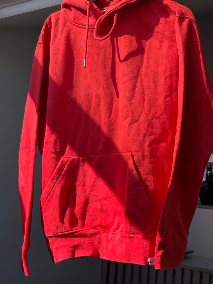 Pull and bear Kırmızı Kapüşonlu Fermuarlı Sweatshirt - Görsel 3