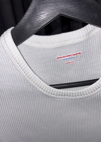 Alexander wang Beyaz Kadın Kısa Kollu Basic Tişört - Görsel 4