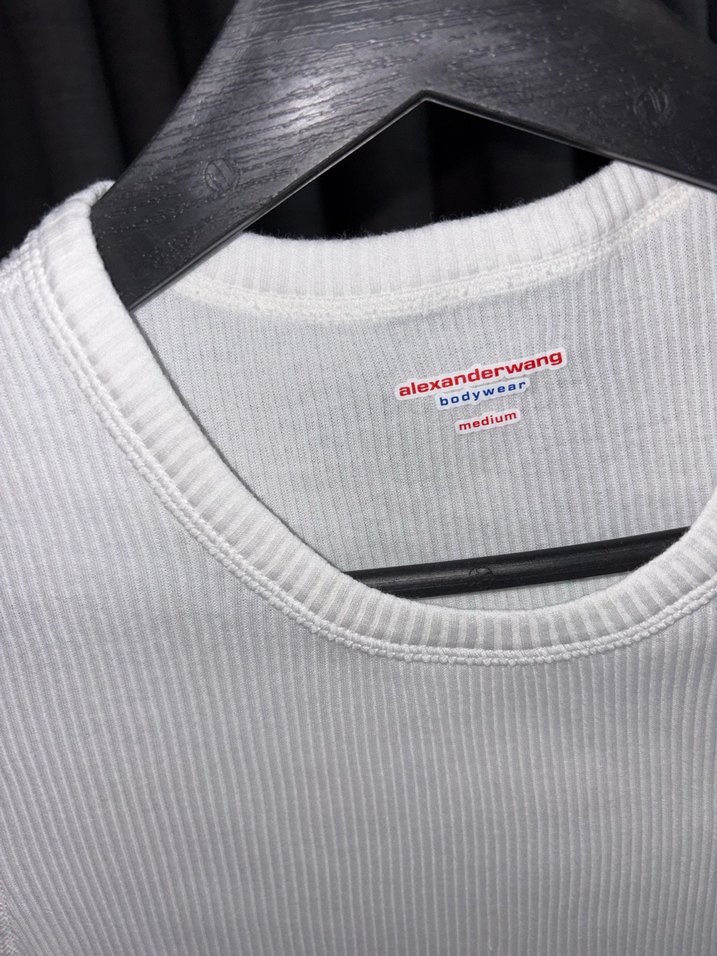 Alexander wang Beyaz Kadın Kısa Kollu Basic Tişört - Görsel 4