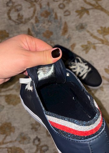 Tommy Hilfiger laciver Dolgu Topuklu Bağcıklı Spor Ayakkab - Görsel 5