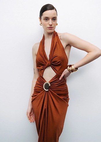 Nocturne Yeni Sezon Drapeli Elbise - Görsel 2