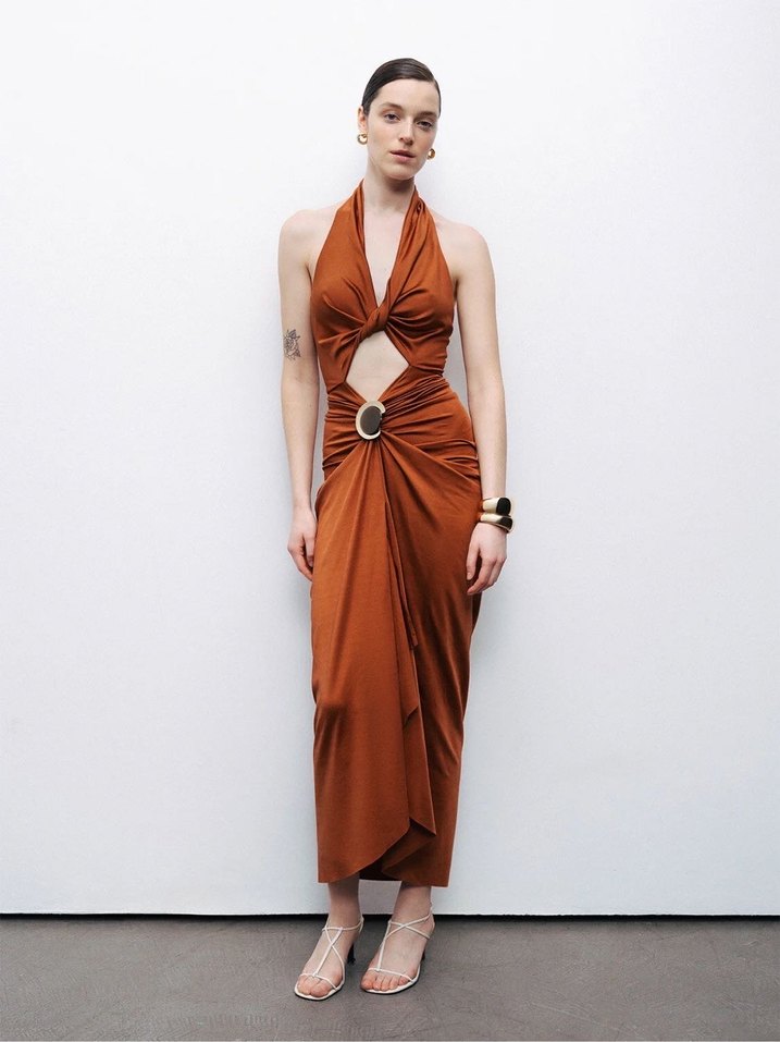 Nocturne Yeni Sezon Drapeli Elbise - Görsel 5