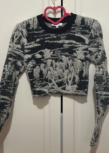 Teist Peluş Detaylı Kadın Crop Kazak - Görsel 5