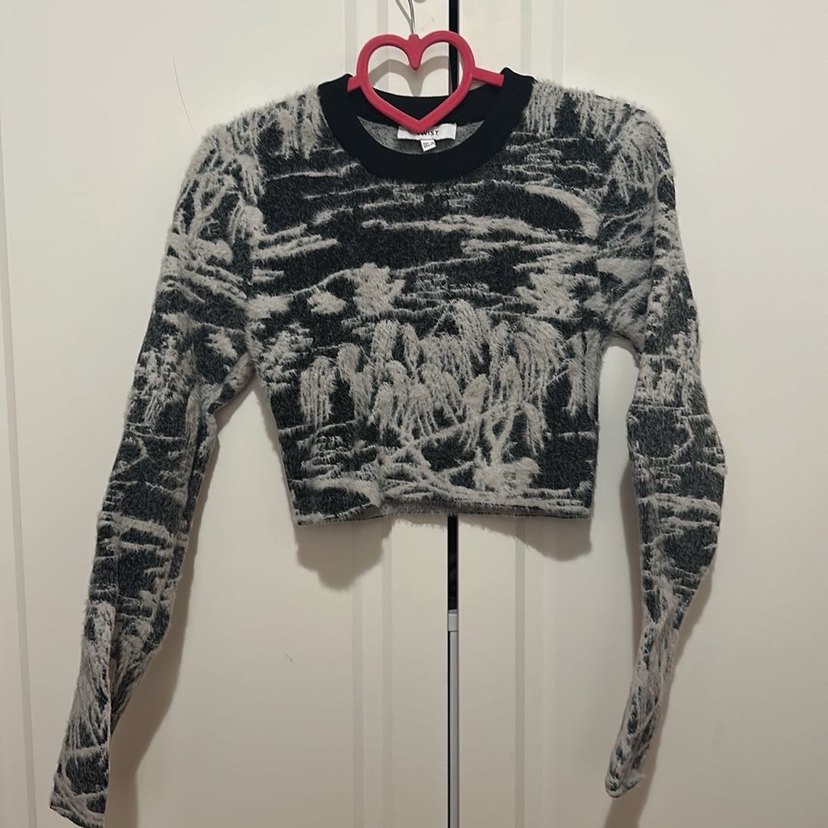 Teist Peluş Detaylı Kadın Crop Kazak - Görsel 5