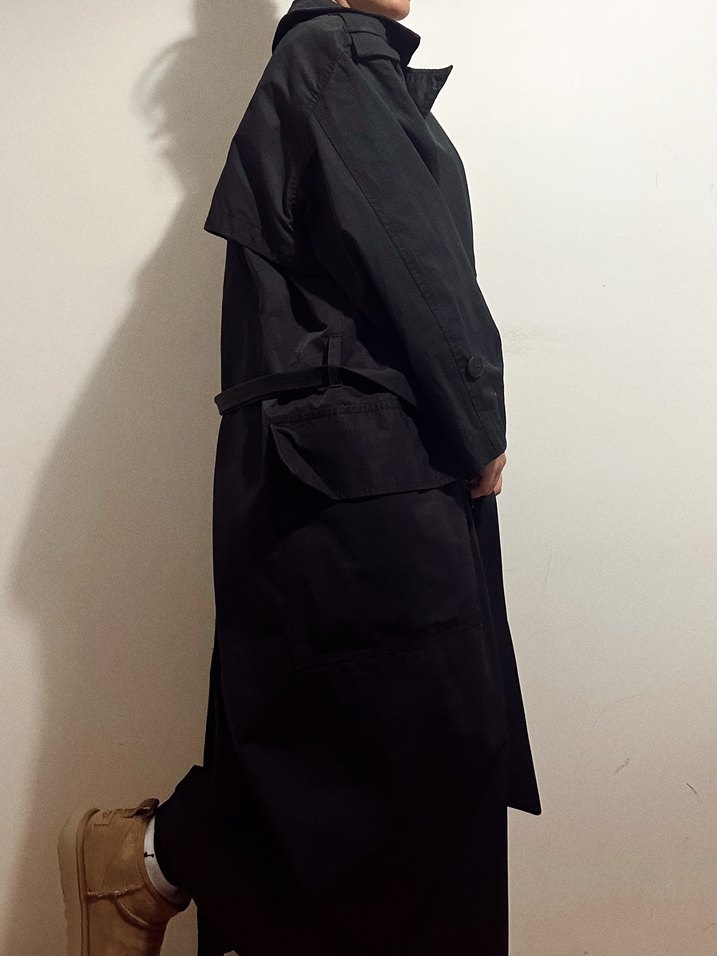 Mavi -  Uzun Kadın Trençkot - Görsel 2