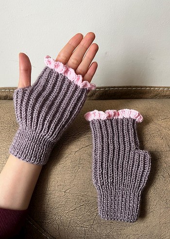 Kadın Örme Parmaksız Eldivenler - Görsel 4