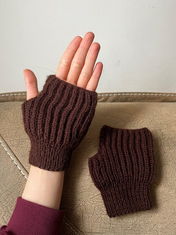 Kadın Örme Parmaksız Eldivenler - Görsel 5