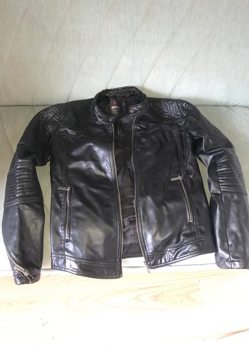 Mont Siyah Deri Erkek Biker Ceket 05335600397