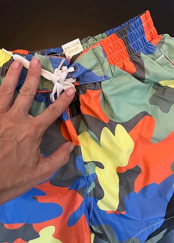 Renkli Kamuflaj Desenli Erkek Mini Şort - Görsel 2