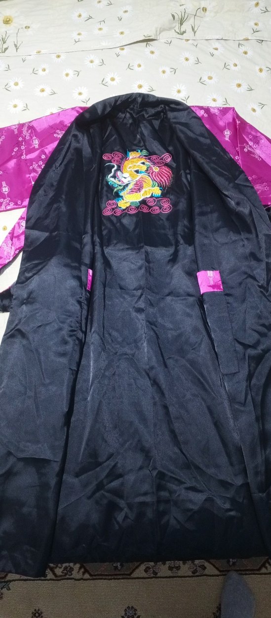 Renkli Desenli Uzun Kadın Sabahlık - Görsel 5