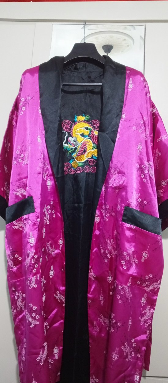 Renkli Desenli Uzun Kadın Sabahlık - Görsel 3