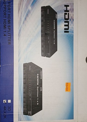 Beden Renk UpTech 8 Port HDMI 1.4 Splitter 4K 3D Siyah