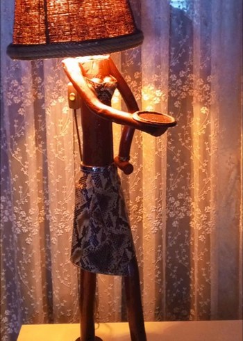 Ahşap Gövdeli Kahverengi Lambader - Görsel 7