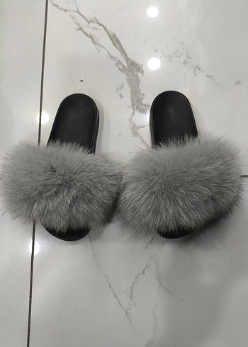 41 Beden Kürklü Cırtlı Kadın Stiletto Terlik/kürkü çıkartılabilir