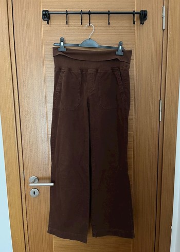 Kahverengi Kadife Kemerli Midi Pantolon