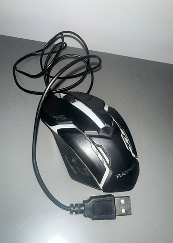 Kablolu kırmızı siyah klavye ve siyah mause ile siyah mikrafon - Görsel 7