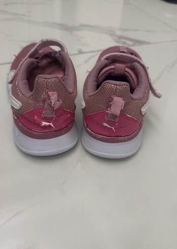 35 Beden pembe Renk Kız Çocuk Pudra Pembe Cırt Cırtlı Spor Ayakkabı