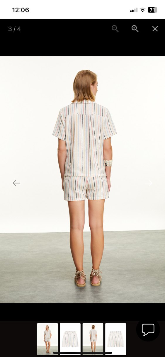 Mudo çizgili Kadın Şort - Görsel 2