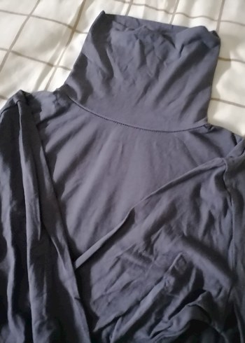 Diğer Gri Yüksek Yaka Uzun Kollu Kadın body