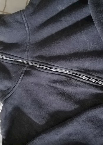 m Beden Gri Yarım Fermuarlı Kadın Sweatshirt