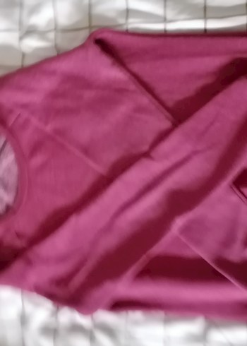 Diğer Bordo Kadın Sweatshirt, Yuvarlak Yaka, Salaş Kesim
