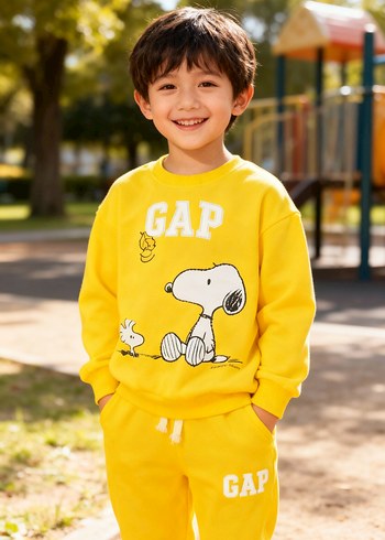 Sarı GAP Erkek Çocuk Sweatshirt ve Eşofman Takımı