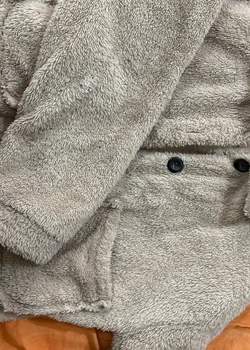 Düğmeli Gri Kadın Midi Ceket - Görsel 2