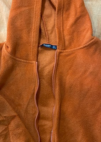 Kahverengi Kapüşonlu Fermuarlı Erkek Polar - Görsel 3