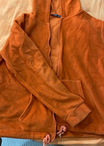 Kahverengi Kapüşonlu Fermuarlı Erkek Polar - Görsel 2