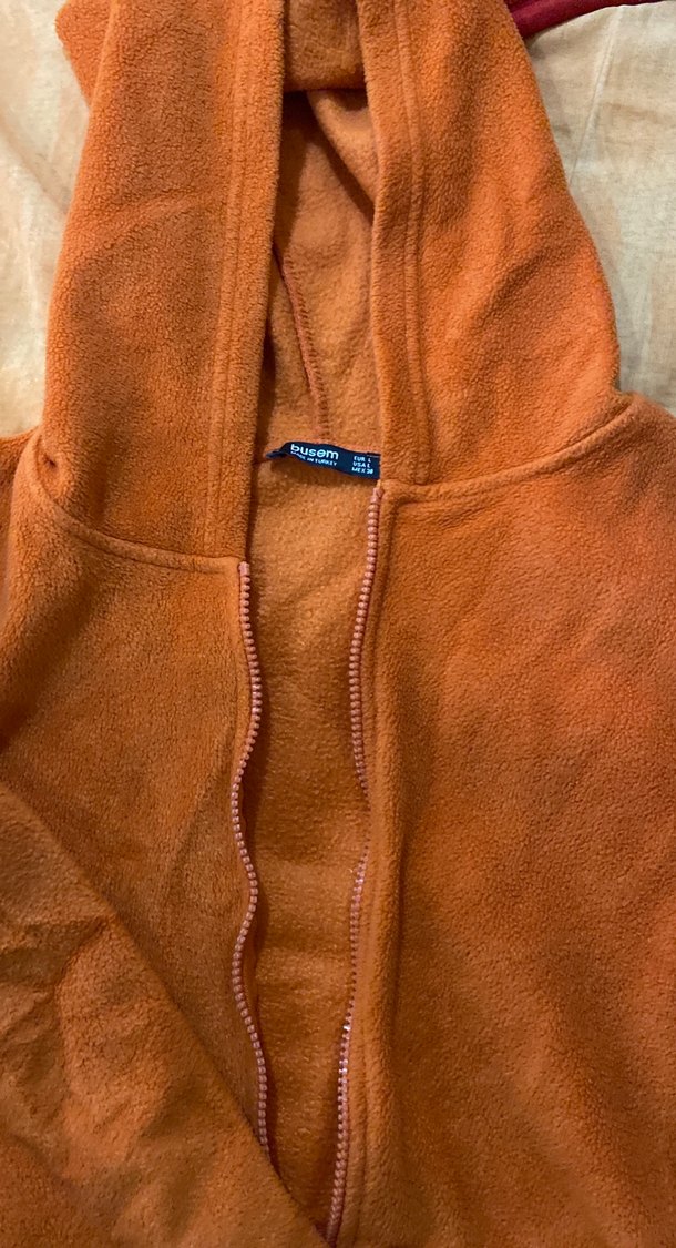 Kahverengi Kapüşonlu Fermuarlı Erkek Polar - Görsel 3