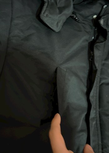 2xl Beden siyah Renk Siyah Kapüşonlu Uzun Kışlık Mont