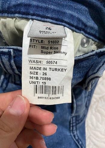 26 Beden mavi Renk LTB Kadın Mavi Skinny Midi Jean